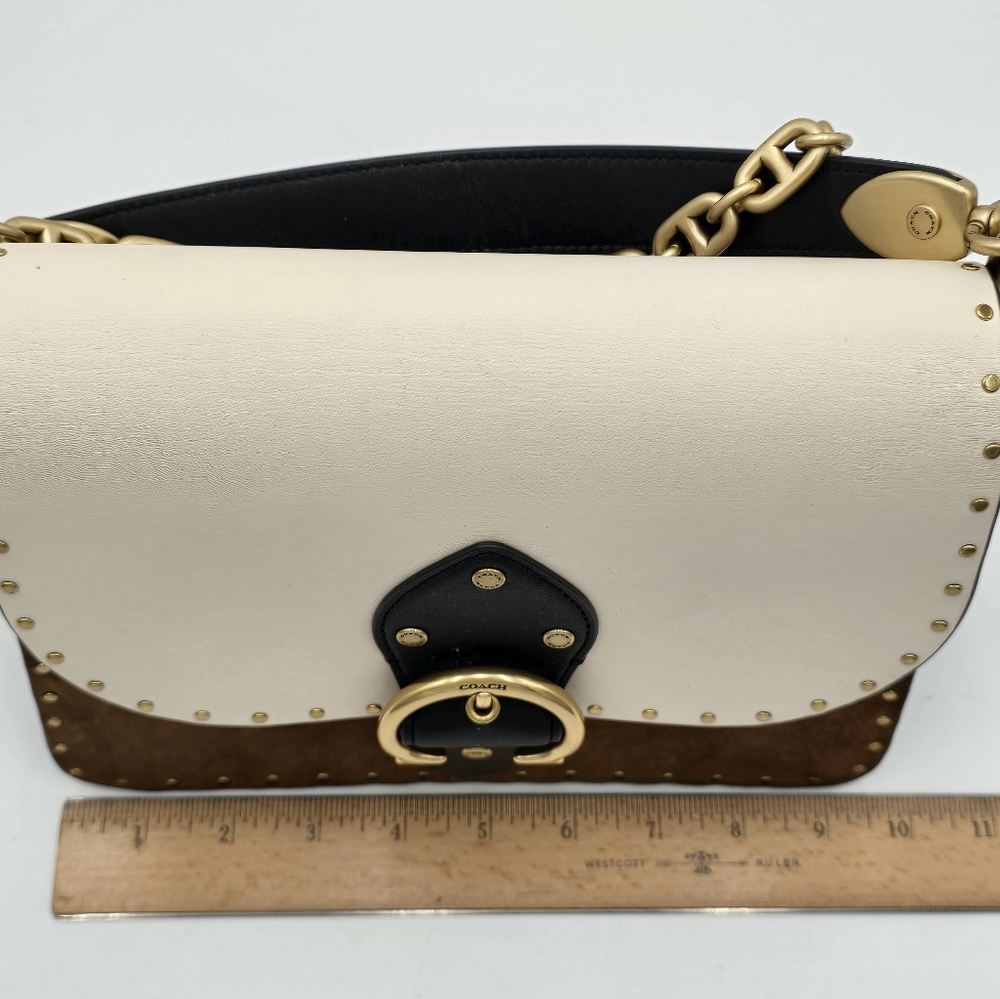 💥NWOT💥 Coach Beat Shoulder Bag In Colorblock With Rivets Leather Crossbody - Picture 14 of 16